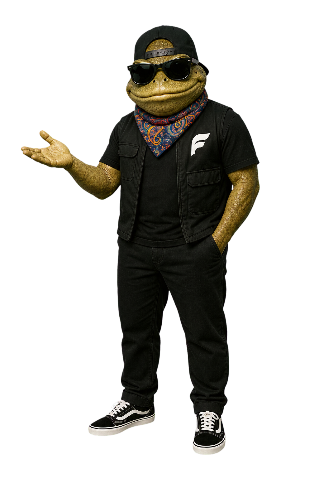 Frog, the Festly host, welcoming visitors