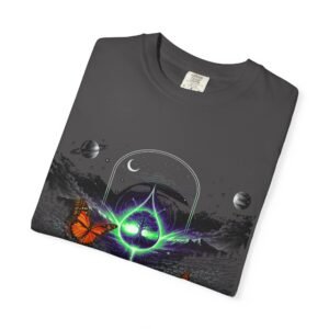 SpringFling Festival T-Shirt — Psychedelic Butterfly & Moon Graphic Tee