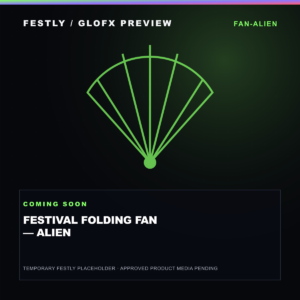 GloFX Festival Folding Fan – Alien – temporary Festly GloFX preview graphic