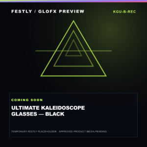 GloFX Ultimate Kaleidoscope Glasses – Black – temporary Festly GloFX preview graphic